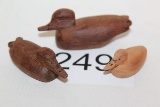 Small Hand Carved Wooden Ducks