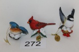 Danbury Mint Collectible Porcelain Bird Ornaments