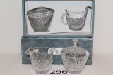 Ornate Crystal Creamers & Sugars By G. Durand