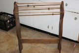 Wood Quilt Rack With Heart Cutouts