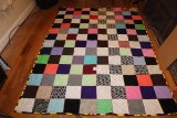Hand Stitched(?) WC Fields/Patchwork Reversible Quilt