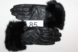 Wilson's Leather Ladies Gloves W/Faux Fur Cuff