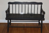 Wood Slatted Deacons Bench