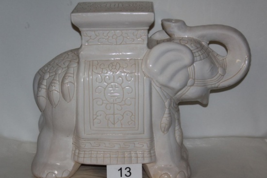 Ornate Ceramic Elephant Plant Stand
