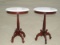 Mahogany Finish Matching Tables W/Italian Marble Tops