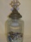 LARGE Decorative Ribbed Glass Jar W/Ornate Top & Filling