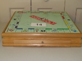 Super Nice Monopoly, Clue & Cribbage In Drawered Wood Case