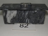 Unique Marble Dominoes In Marble Lidded Box