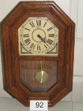 1970's Howard Miller Pendulum Dual Chime Oak Wall Clock