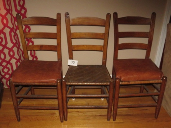 Vintage Ladderback Wood Chairs