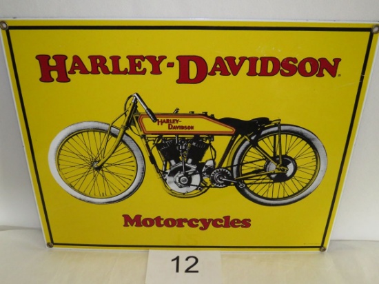 NICE Porcelain Harley Advertising Sign By Ande Rooney