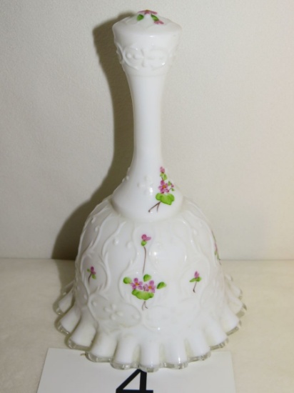 Fenton "Violets In The Snow On Spanish Lace" Bell