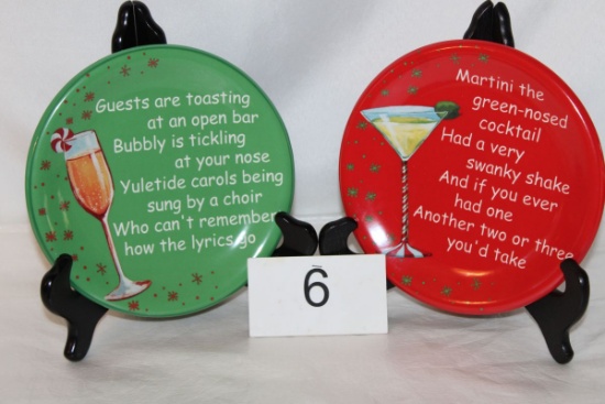 Department 56 Colorful Plates W/Humorous Poems