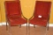 Matching Mid-Century Burnt Orange Chrome Framed Chairs