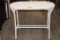 1930's Tightly Woven White Wicker Table W/Curved Legs