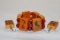 1940's Caramel Bakelite Mahjong Tile Bracelet & Matching Earrings