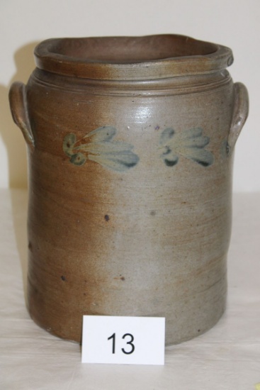 Antique Pennsylvania Large Hand Thrown Stoneware Pottery Crock