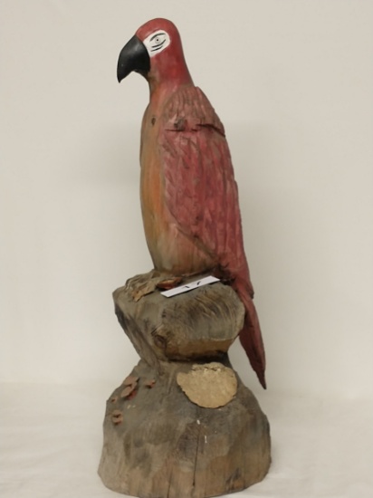 Solid One Piece Wood Carved Parrot From Seminole Reservation In Hollywood, Florida