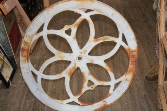 30" Cast Iron Coffee Grinder Wheel By Enterprise Manufacturing