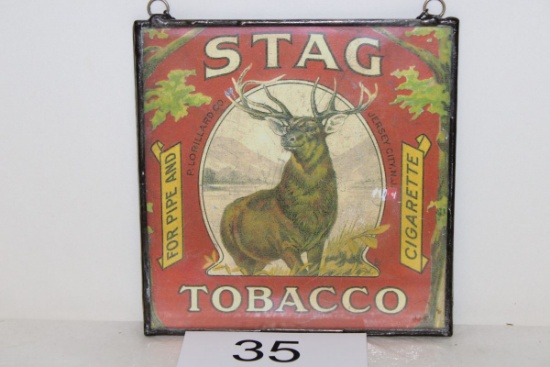 Metal Framed STAG Tobacco Label