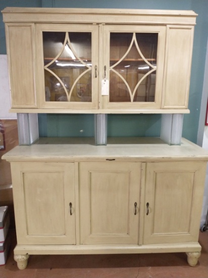 Stately Solid Wood German Cupboard