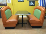 Diner Style Matching Booth Seating W/Table On Cast Base