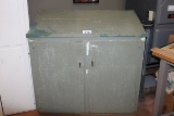 Vintage Solid Wood Slant Top Double Door Cabinet