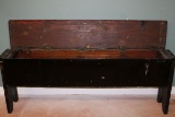 Vintage Solid Wood Barn Storage Bin/Bench