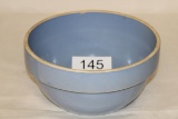 Vintage 4qt Blue Stoneware Pottery Bowl