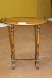 1970's Oval Double Handled Wooden Side Table