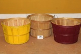 Wire Handled Bushel Basket In Assorted Colors