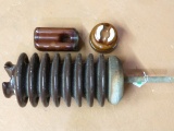 Ceramic High Voltage Insulator W/Attached Rod & More!