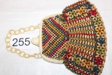 Sweet 1930's Wood Beaded Purse