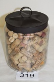 Glass Metal Topped Jar FULL Of Corks