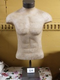 Vintage Male 1/2 Torso Mannequin W/Weighted Base By Silvestri Of Califorinia