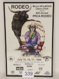 Awesome 1999 Framed Texas Rodeo Poster Artwork Chris Lacey