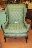 Vintage Carved Frame Wing Back Chair