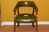 Nice Green Viny Chair W/Nailhead Trim