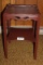 Vintage Square Top Table W/Shelf & Open Design Trim