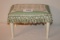 Fringed Fabric Covered Wood Foot Stool By Collections ETC