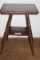 Vintage Tall Solid Wood Square Top Tall Occasional Table W/Shelf
