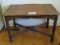 Vintage Wood Table W/Inlay Top & Bottom Shelf