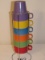 Stacking Multi-Color Coffee Cups W/Stand