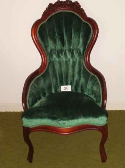 Gorgeous Victorian Revival Style Carved Parlor Chair