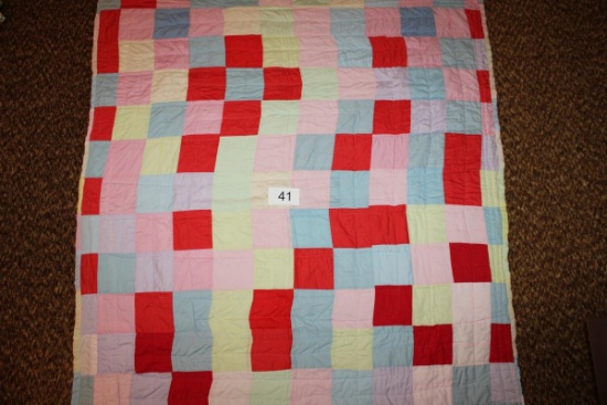 Nice Machine Sewn Reversible Patchwork Quilt