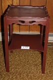 Vintage Square Top Table W/Shelf & Open Design Trim