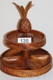 Tropical Themed Wooden 2 Tier Swivel Server