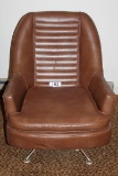 1966 Metal Base Vinyl Swivel Rocker By Burton Upholstery Co