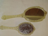 Early Bakelite(?) Handled Mirror & Brush