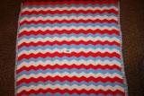Red, White & Blue Hand Crocheted Fringed Throw